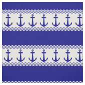 Blauwe witte anchor kuststropen stof (Swatch)