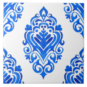 Blauwe witte azulejos Spaanse mediterrane tegelkun Tegeltje