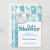 Blauwe witte baby showers jongens kaart (Voorkant)