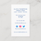 Blauwe witte bakkerij koekjes koekjes gebak visitekaartje (Achterkant)