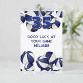 blauwe witte basketbal veel succes bij de wedstrij kaart (Staand voorkant)