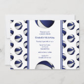 blauwe witte basketbal verjaardag of teamparty kaart (Voorkant)