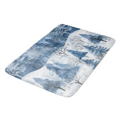 Blauwe Witte Berg Kerstbomen Badmat (Gekanteld)