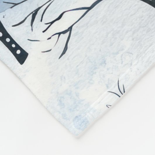 Blauwe Witte Berg Kerstbomen Fleece Deken (Hoek)