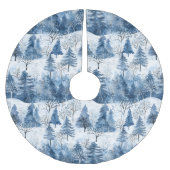 Blauwe Witte Berg Kerstbomen Kerstboom Rok (Voorkant)
