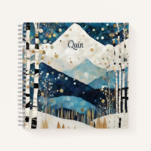 Blauwe Witte Bergen Notitieboek (Voorkant)