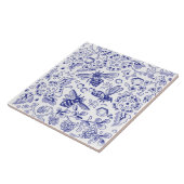 Blauwe witte bijen honingbraamboe Rustige kunst Tegeltje (Zijkant)