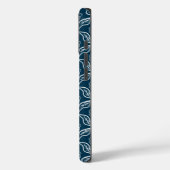 Blauwe witte bladeren Berries Mistletoe Herhalen Case-Mate iPhone Case (Achterkant / Links)