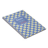 Blauwe witte bloem notitieboek (Rechterzijde)