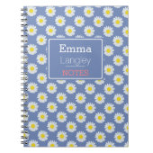 Blauwe witte bloem notitieboek (Voorkant)