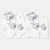 Blauwe & Witte Bloemen Bruiloft Bedankdoosjes (Ongevouwen)