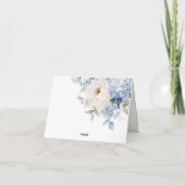 Blauwe & Witte Bloemen Bruiloft Dank u Kaart (Achterkant)