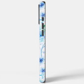 Blauwe witte bloemen Case-Mate iPhone case (Achterkant / Links)