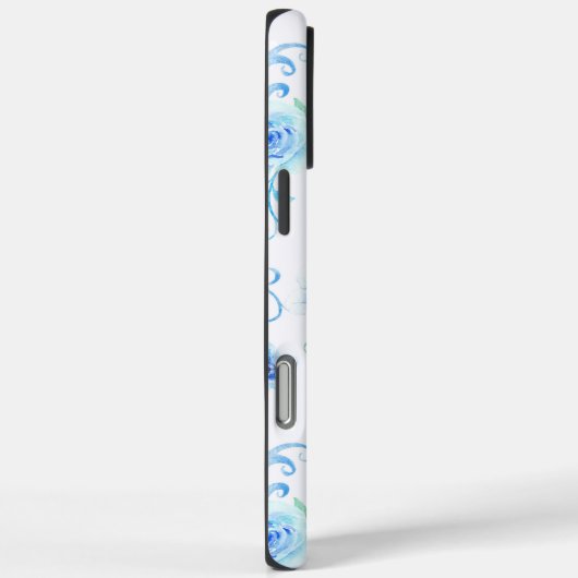 Blauwe witte bloemen Case-Mate iPhone case (Achterkant / Rechts)