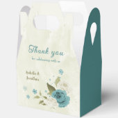 Blauwe witte bloemen groen bruiloft bedankdoosjes (Open)