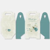 Blauwe witte bloemen groen bruiloft bedankdoosjes (Ongevouwen)