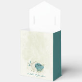 Blauwe witte bloemen groen bruiloft bedankdoosjes (Open)
