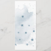 blauwe witte bloemen groen huwelijk menu (Achterkant)