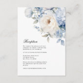 Blauwe & Witte Bloemen Huwelijksreceptie Informatiekaartje (Voorkant)