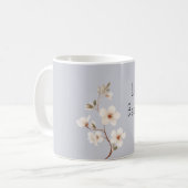Blauwe Witte Bloemen Koffiemok (Voorkant links)