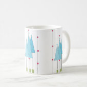 Blauwe witte bomen koffiemok (Voorkant rechts)
