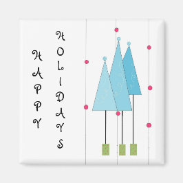 Blauwe witte bomen magneet