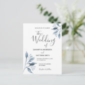 Blauwe witte botanische bruinkool bruinkool briefkaart (Staand voorkant)