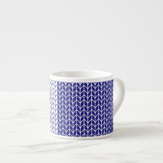 BLAUWE & WITTE BREI Espresso Kopje Kop (Voorkant rechts)