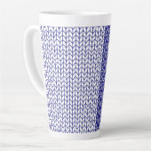 BLAUWE & WITTE BREI Hoge mok voor latte (Linkerhoek)