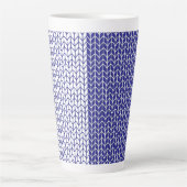 BLAUWE & WITTE BREI Hoge mok voor latte (Voorkant)