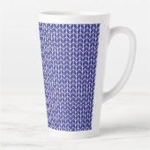 BLAUWE & WITTE BREI Hoge mok voor latte (Rechts)