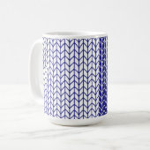 BLAUWE & WITTE BREI Hoge Witte Mok (Voorkant links)