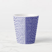 BLAUWE & WITTE BREI Latte mok (Voorkant)