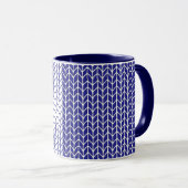 BLAUWE & WITTE BREI Navy Combo Mok (Voorkant rechts)