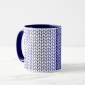 BLAUWE & WITTE BREI Navy Combo Mok (Voorkant links)