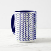 BLAUWE & WITTE BREI Navy Combo Mok (Voorkant links)
