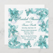 Blauwe witte bruiloft verloving kaart (Voorkant / Achterkant)