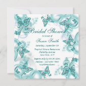 Blauwe witte bruiloft verloving kaart (Voorkant)