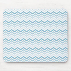 Blauwe Witte Chevron Ombre Muismat
