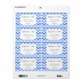 Blauwe & Witte Chevron Waterfles - pas het aan! Etiket (Full Sheet)
