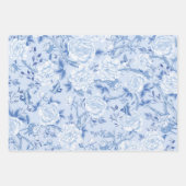 Blauwe witte Chinoiserie vogels & Floral Porcelain Inpakpapier Vel (Voorkant 3)