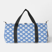 Blauwe witte Cup Herhaal Reizen Duffel Bag Plunjezak (Voorkant)
