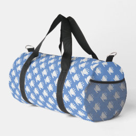 Blauwe witte Cup Herhaal Reizen Duffel Bag Plunjezak