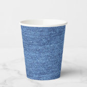 Blauwe witte denim textuur Bekijk de Afbeelding Cu Papieren Bekers (Links)