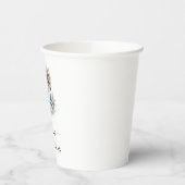 Blauwe witte dennenappels Kerstmis Papieren Bekers (Links)