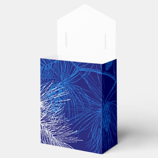 Blauwe witte dennenvakantie feestje gunstbox bedankdoosjes (Geopend)