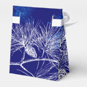 Blauwe witte dennenvakantie feestje gunstbox bedankdoosjes (Achterkant)