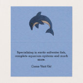  blauwe witte dolfijnen op lichtblauw visitekaartje (Binnenkant ongevouwen)