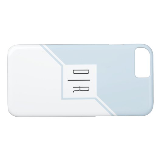 Blauwe, witte driehoeken, monogram moderne geometr Case-Mate iPhone case (Achterkant (Horizontaal))