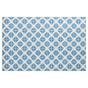 Blauwe witte driekleurenpatroon stof